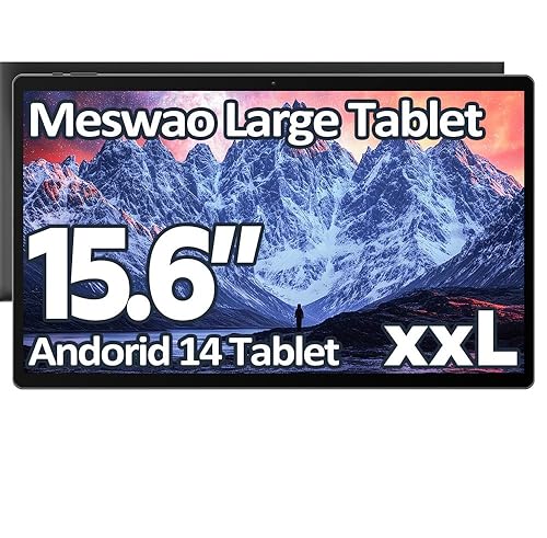 MESWAO 15.6 inch tablet, MES-B3 Android 14 large tablet with IPS